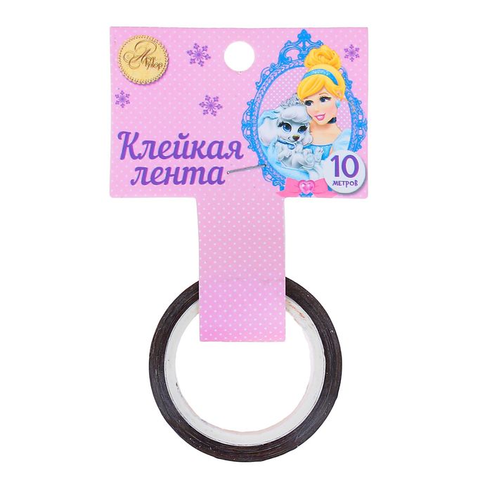 Декоративная клейкая лента голографическая "С Новым годом!", Принцессы, 1,5 см х 10 м