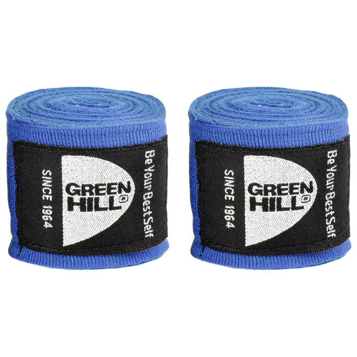 Бинт боксерский, 3,5 м, эластик, пара, цвет синий