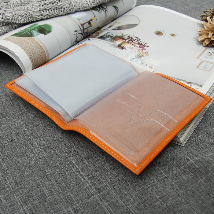 Обложка для автодокументов, оранжевый матовый