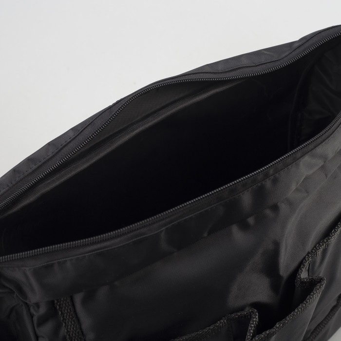 Сумка молодёжная "Цветы", 1 отдел, 2 наружных кармана, цвет чёрный/разноцветный