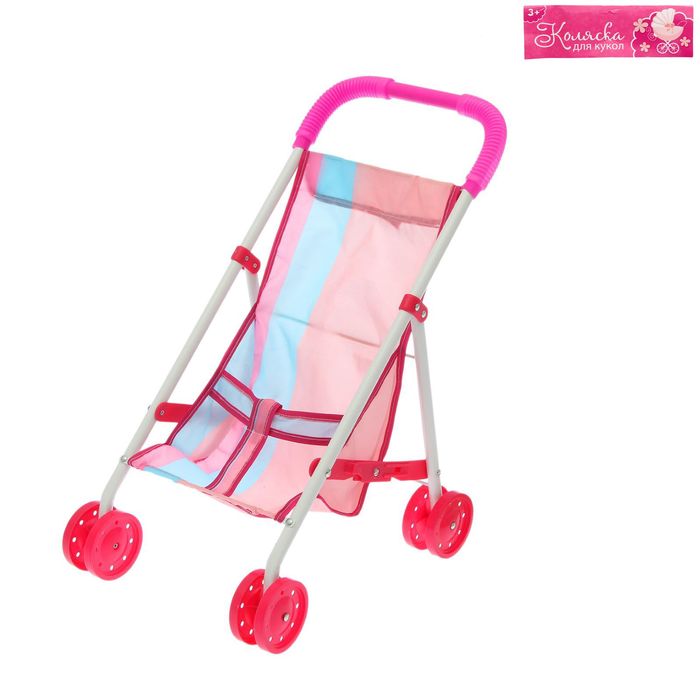 Коляска для кукол, металлический каркас, МИКС