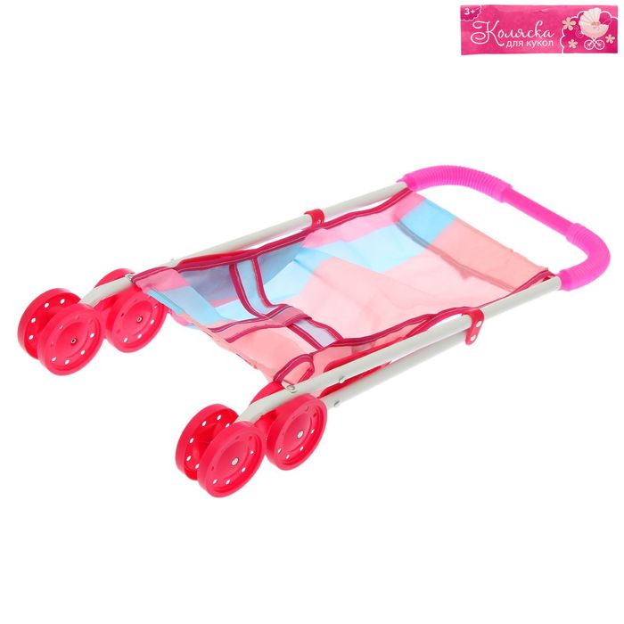 Коляска для кукол, металлический каркас, МИКС