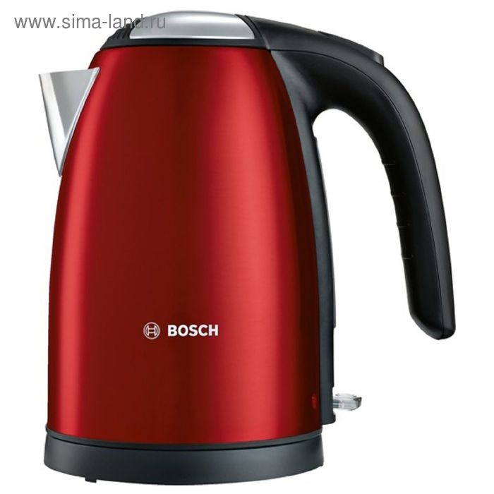 Чайник электрический Bosch TWK7804, металл, 1.7 л, 2200 Вт, красный