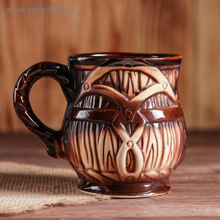 

Кружка "Бочка", коричневая, керамика, 0.3 л