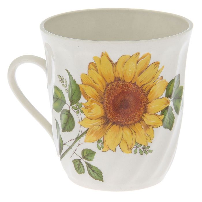 Кружка 300 мл "Мелодия" подсолнух, деколь