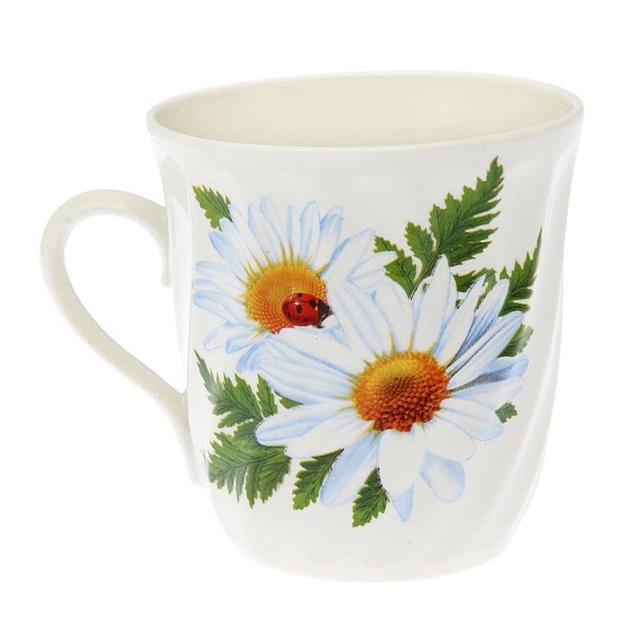 Кружка 300 мл "Мелодия" цветы, деколь, микс