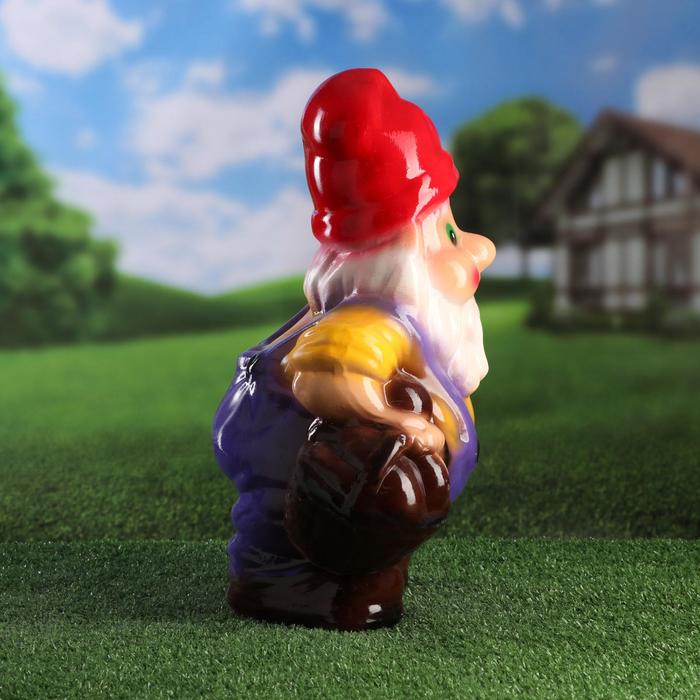 Садовая фигура "Гном с корзиной", малый, микс, 41 см