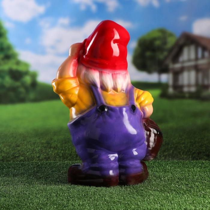 Садовая фигура "Гном с корзиной", малый, микс, 41 см