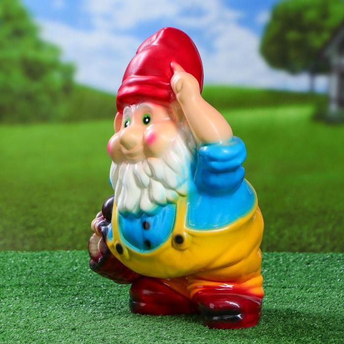 Садовая фигура "Гном с корзиной", малый, микс, 41 см