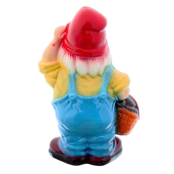 Садовая фигура "Гном с корзиной", малый, микс, 41 см