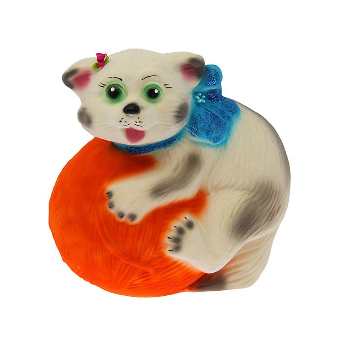 Копилка "Кот с клубком" флок