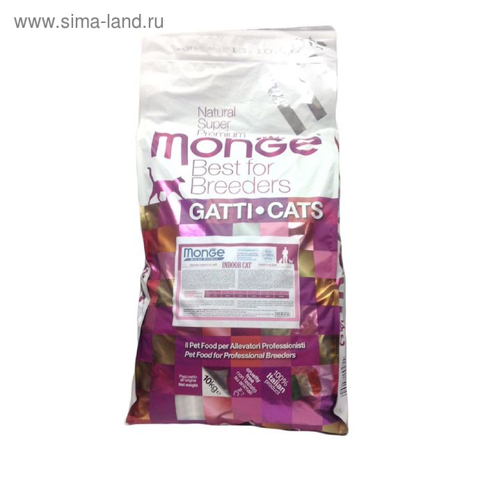 

Сухой корм Monge Cat Indoor для домашних кошек, 10 кг