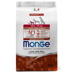 

Сухой корм Monge Dog Speciality Mini для щенков мелких пород, ягненок/рисом, 800 г.