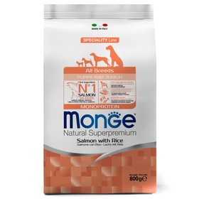 

Сухой корм Monge Dog Speciality Puppy Junior для щенков, лосось/рис, 800 г.