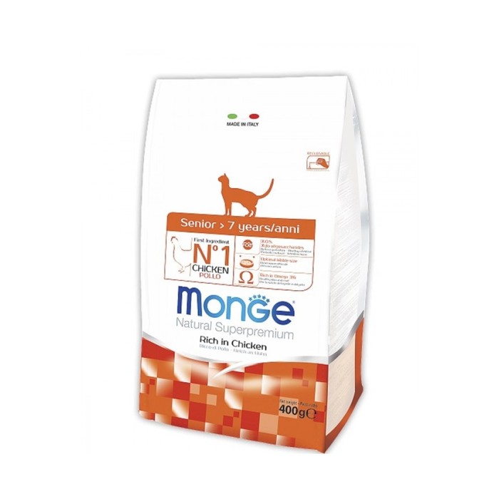 Сухой корм Monge Cat для пожилых кошек, 400 г