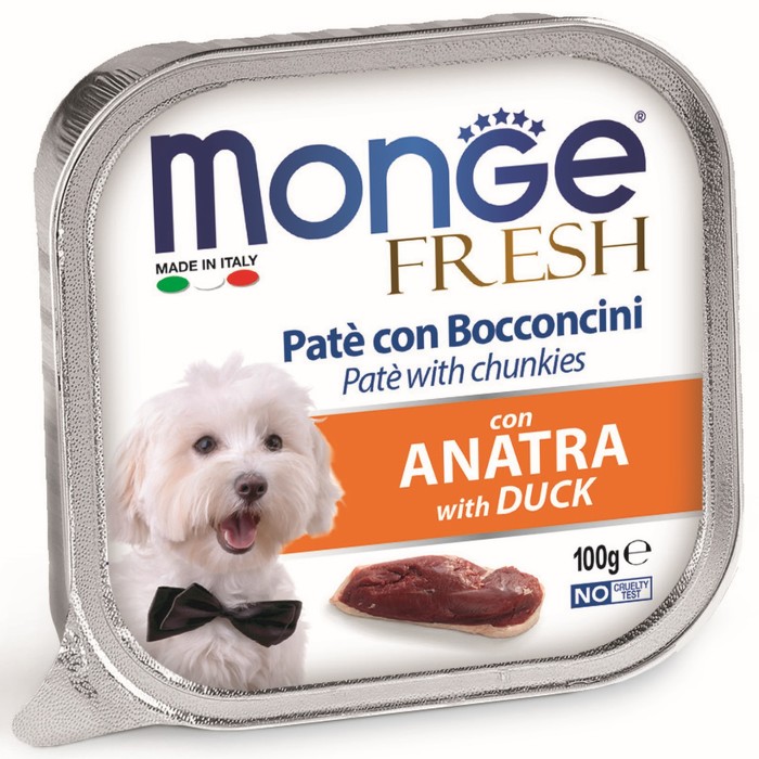 Влажный корм Monge Dog Fresh для собак, утка, 100 г