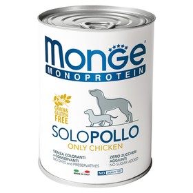 

Влажный корм Monge Dog Monoproteico Solo для собак, паштет из курицы, 400 г