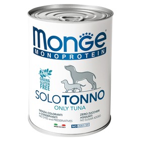 

Влажный корм Monge Dog Monoproteico Solo для собак, паштет из тунца, ж/б, 400 г