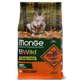 

Сухой корм Monge Dog GRAIN FREE беззерновой для собак, утка/картофель, 2,5 кг.