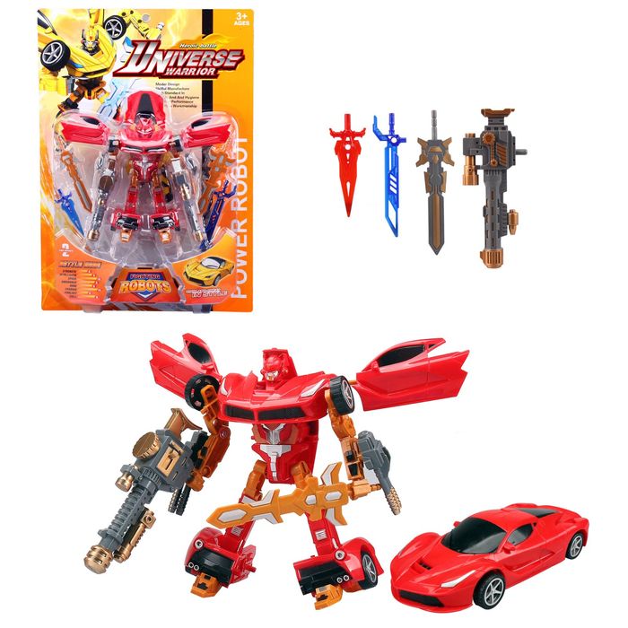 Робот-трансформер «Робогонка» с набором оружия, цвета МИКС