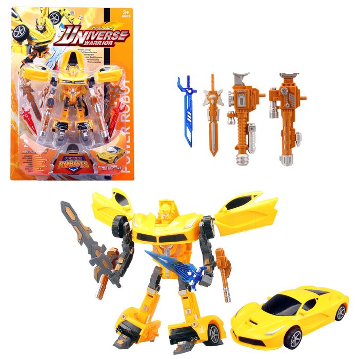 Робот-трансформер «Робогонка» с набором оружия, цвета МИКС
