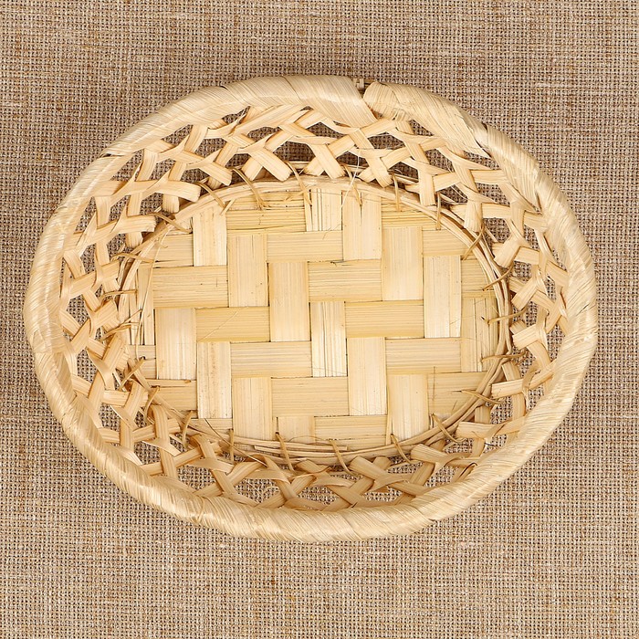 Фруктовница «Плетёнка», овальная, редкое плетение, 17х14х4 см, бамбук