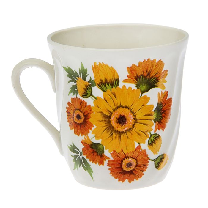 Кружка 300 мл "Мелодия" деколь, цветы, микс