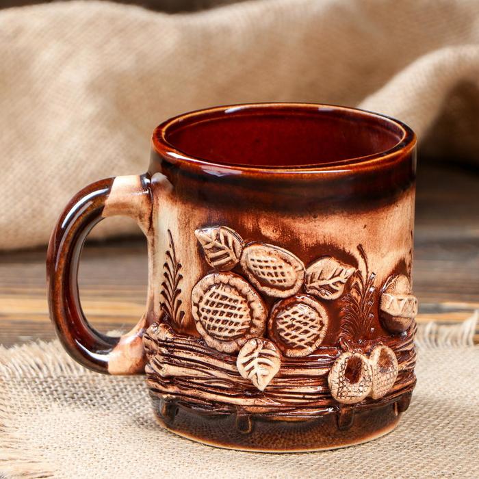 Кружка для пива "Деревня" лепка, 0,4 л