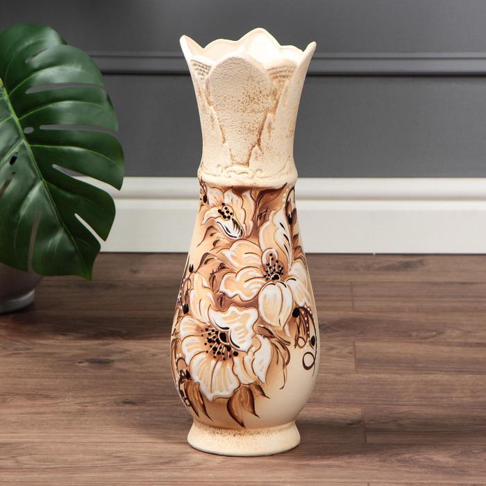 Ваза напольная "Весна" большая, золото