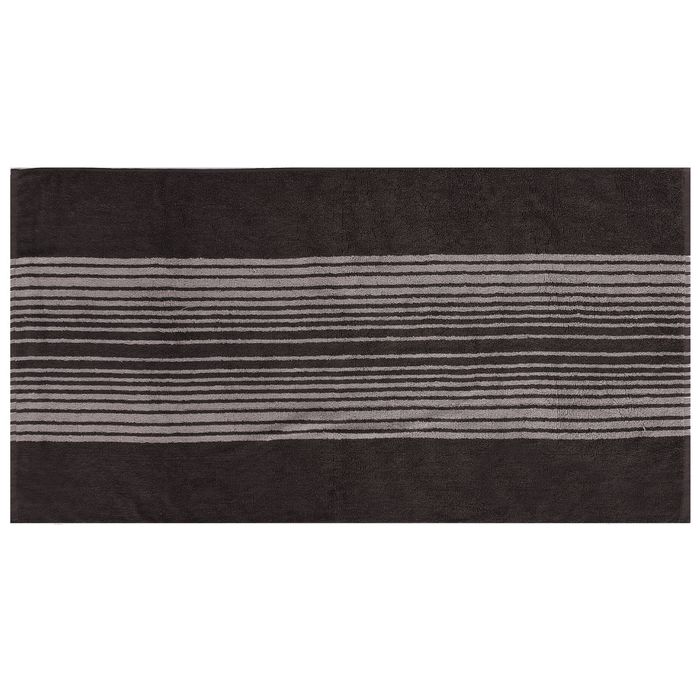 Полотенце махровое пестротканное, полосы серые, размер 65х130 см, хлопок 340 г/м2