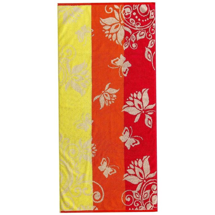 Полотенце махровое пестротканное, вензель жёлтый, размер 30х70 см, хлопок 420 г/м2