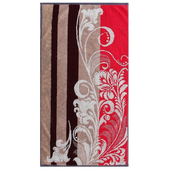 Полотенце махровое пестротк. 30×70 см хлопок 420 г/м2 Вензель Коричневый