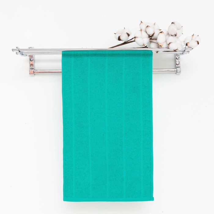 Полотенце махровое, цвет морская волна, размер 47х90 см, хлопок 280 г/м2