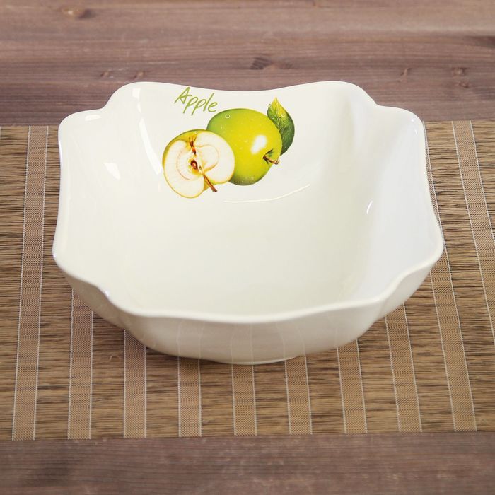 Конфетница "Бутон" белое с деколью