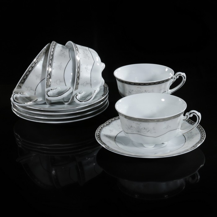 Набор чайный на 5 персон, 10 предметов: чашки 220 мл, блюдца 16 см УЦЕНКА