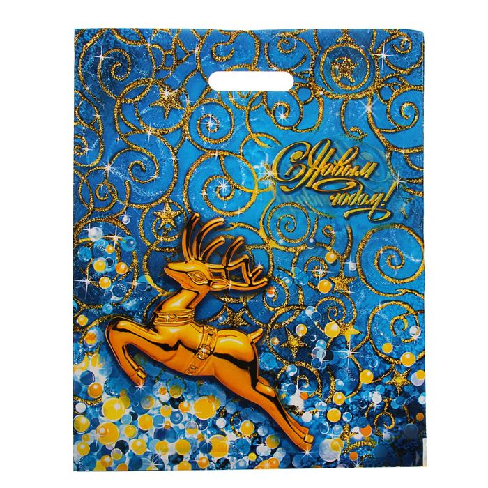 Пакет "Вьюга", полиэтиленовый с вырубной ручкой, 38х47 см, 60 мкм