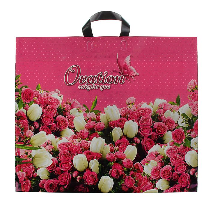 Пакет "Овация", полиэтиленовый с петлевой ручкой, 60х50 см, 70 мкм