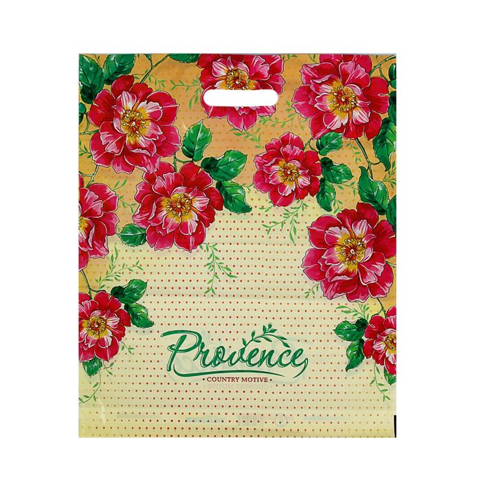 Пакет "Прованс", полиэтиленовый с вырубной ручкой, 40х47 см, 45 мкм