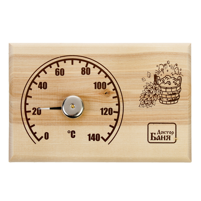Деревянный термометр для сауны прямоугольный,