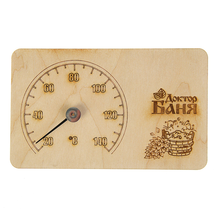 Деревянный термометр для сауны прямоугольный,