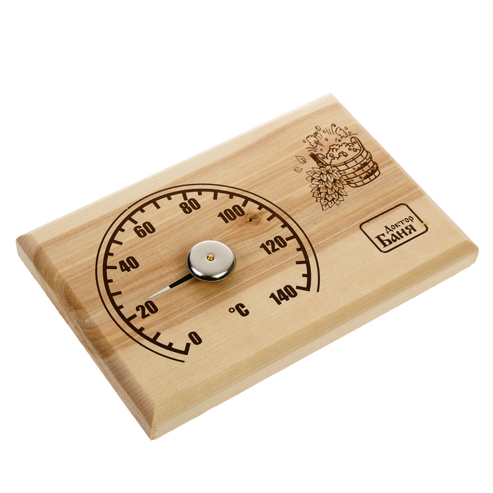 Деревянный термометр для сауны прямоугольный,