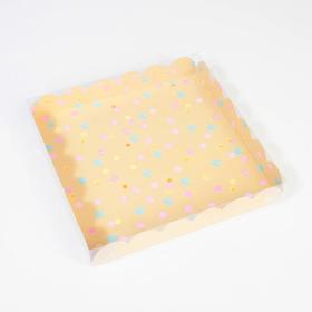 

Коробка для кондитерских изделий с PVC крышкой «Стильная», 21 × 21 × 3 см