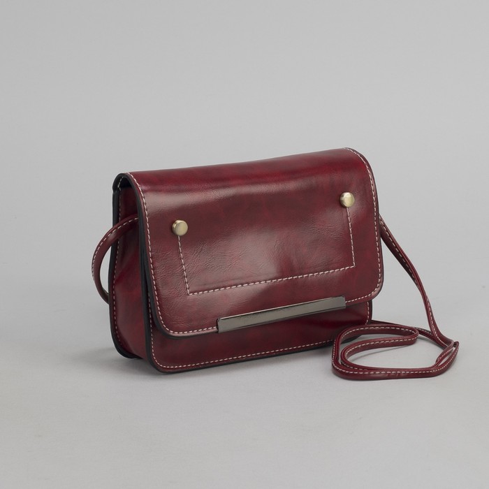 Сумка женская на магните "Ирма", 1 отдел, регулируемый ремень, бордовая