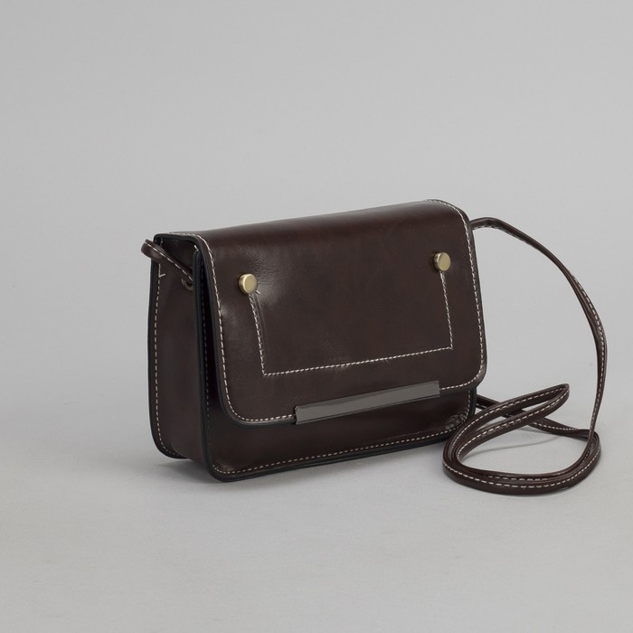 Сумка женская на магните "Ирма", 1 отдел, регулируемый ремень, коричневая