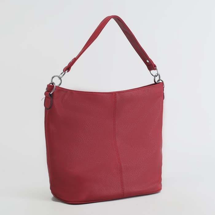 Сумка женская на молнии "Эрми", 1 отдел, 1 наружный карман, бордовая