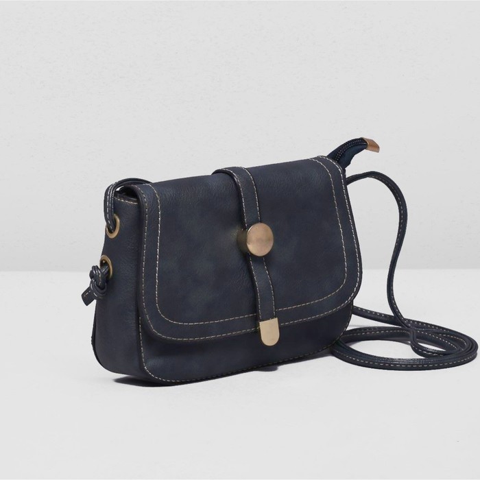 Сумка женская на молнии "Бэлла", 1 отдел, длинный ремень, цвет тёмно-синий