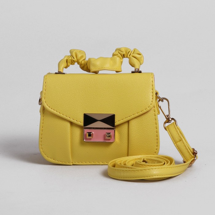 Сумка детская на клапане "Мини", 1 отдел, регулируемый ремень, цвет жёлтый
