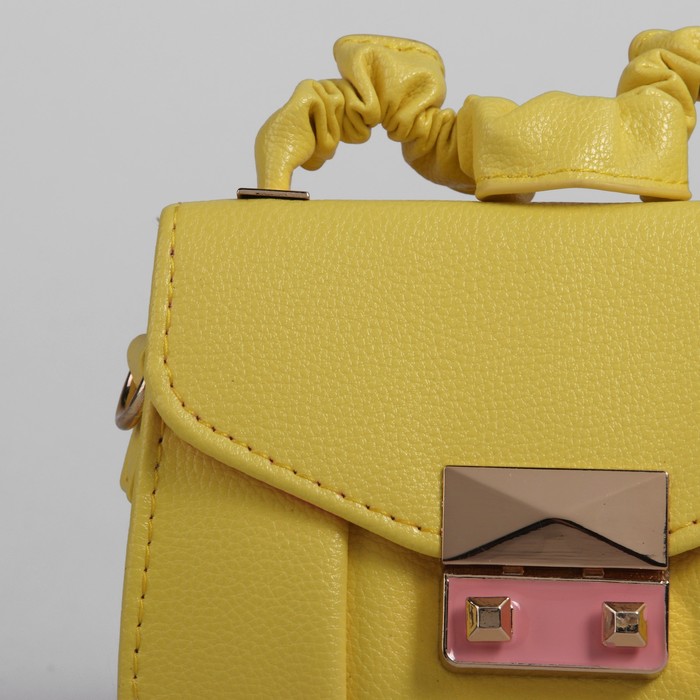 Сумка детская на клапане "Мини", 1 отдел, регулируемый ремень, цвет жёлтый