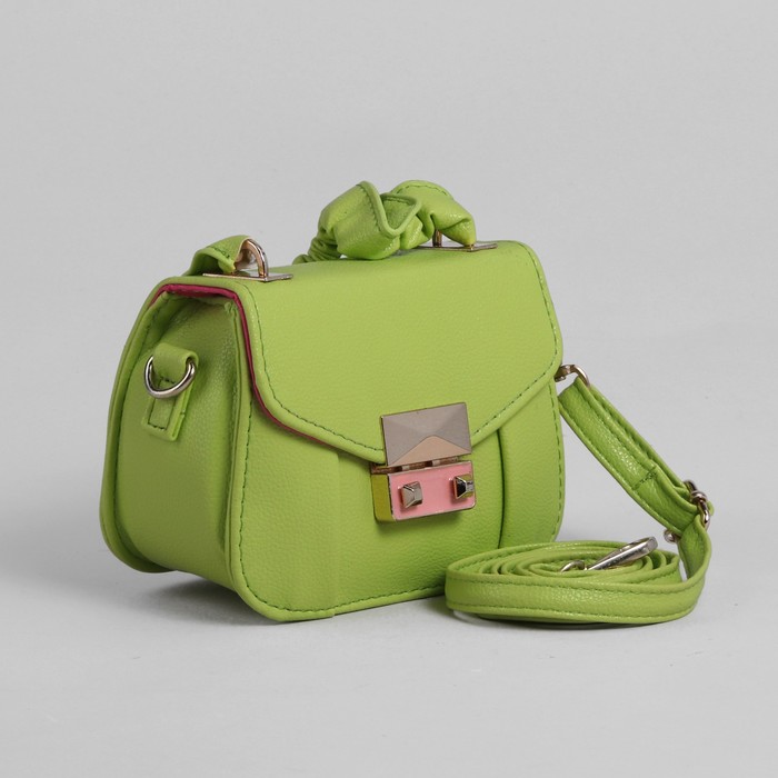 Сумка детская на клапане "Мини", 1 отдел, регулируемый ремень, цвет зелёный