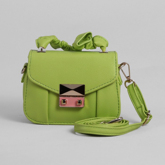 Сумка детская на клапане "Мини", 1 отдел, регулируемый ремень, цвет зелёный